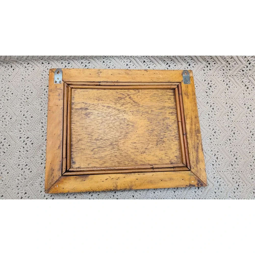 Vintage Bamboo Rattan French Memo Board Photo Holder Wall Decor 20x16 Boho Tiki